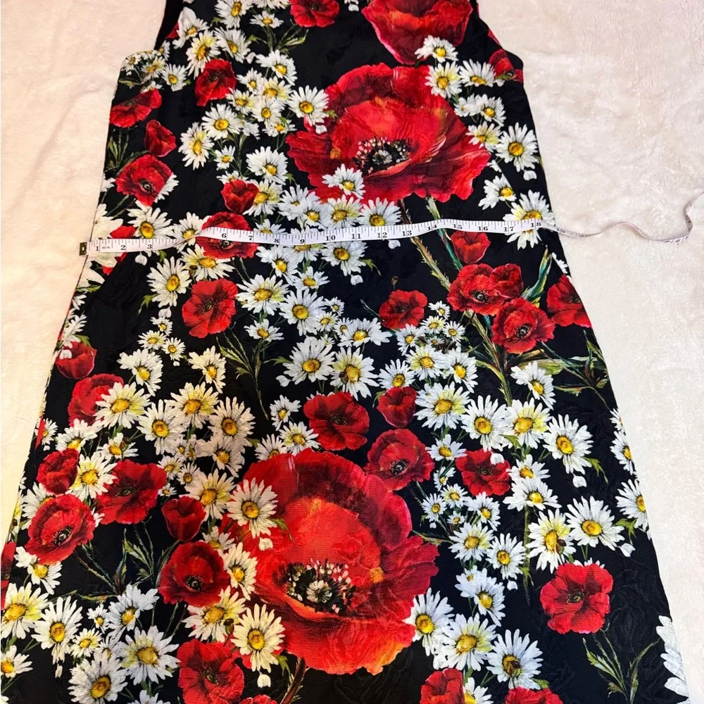 Dolce & Gabbana Black Dress with Red and White Floral Design - Picture 11 of 17